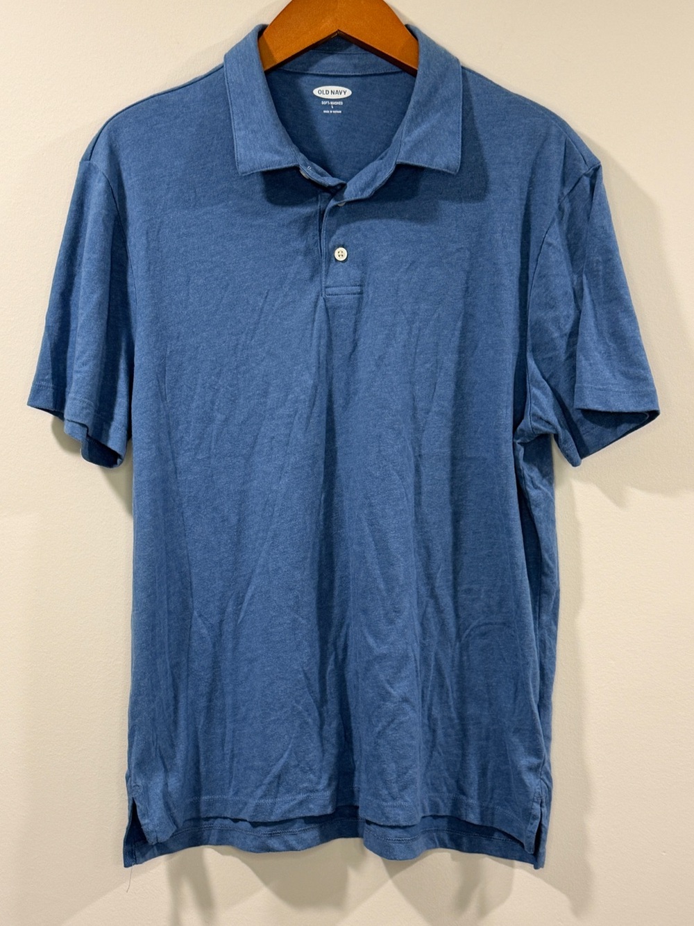 Old Navy Men's Blue Short-Sleeve Soft Wash Polo Size L